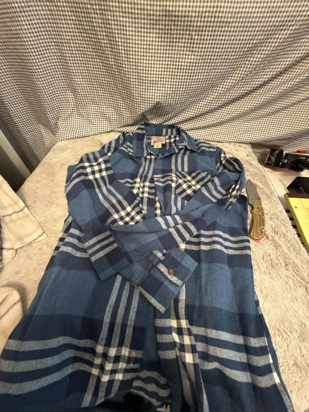 Field & Stream Classic Lightweight Plaid Flannel Button Front Shirt Women's M